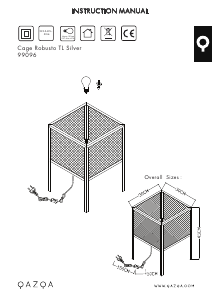 Bruksanvisning Qazqa 99096 Cage Robusto Lampa