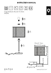 Bruksanvisning Qazqa 99099 Cage Robusto Lampe