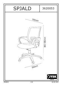 Kullanım kılavuzu JYSK Spjald Ofis sandalyesi