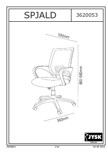 Manual JYSK Spjald Scaun de birou