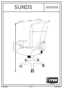 Kullanım kılavuzu JYSK Sunds Ofis sandalyesi