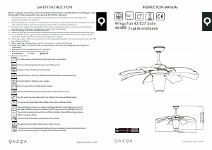 Handleiding Qazqa 46488 Wings 42 Plafondventilator