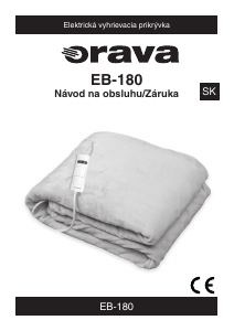 Návod Orava EB-180 Vyhrievaná deka