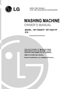 Manual LG WF-T8500TP Washing Machine