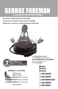 Bruksanvisning George Foreman GRP106BPG Smörgåsgrill
