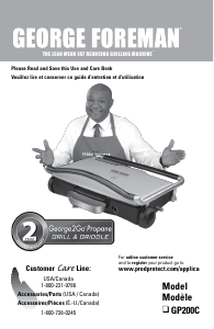 Bruksanvisning George Foreman GP200C Smörgåsgrill