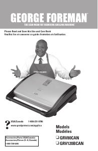 Bruksanvisning George Foreman GRV80CAN Smörgåsgrill