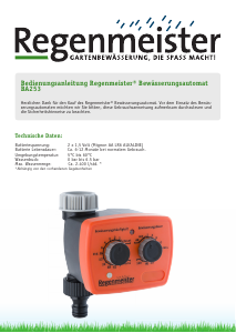 Bedienungsanleitung Regenmeister BA253 Bewässerungscomputer