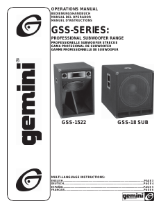 Bedienungsanleitung Gemini GSS-1522 Subwoofer