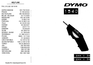 Kullanım kılavuzu Dymo 1540 Etiket yazıcı