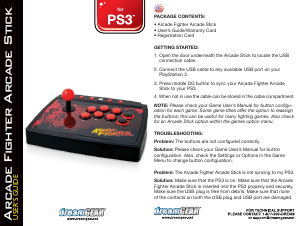 Handleiding Dreamgear DGPS3-1357 Arcade Stick (PlayStation 3) Gamecontroller