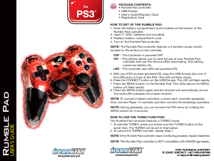 Mode d’emploi Dreamgear DGPS3-1372 Rumble Pad (PlayStation 3) Contrôleur de jeu