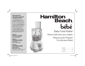 Manual de uso Hamilton Beach 36533 Bebe All-in-One Baby Robot de cocina