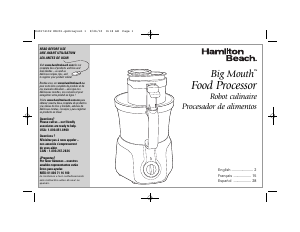 Manual Hamilton Beach 70579 Big Mouth Duo Food Processor