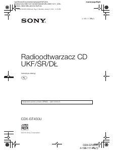 Instrukcja Sony CDX-GT450U Radio samochodowe