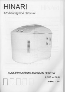 Mode d’emploi Hinari HBMC-10 Machine à pain