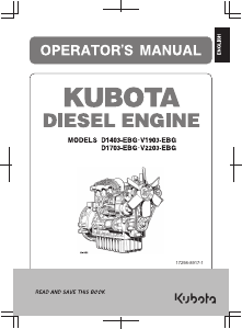 Handleiding Kubota D1703 Aandrijfmotor