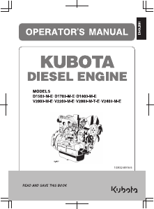 Bruksanvisning Kubota D1503-M Motor