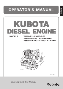 Bruksanvisning Kubota V3800-T Motor