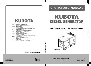 Bruksanvisning Kubota SQ3140 Generator