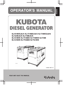 Manual Kubota KJ-T130DX Generator