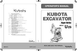 Manual Kubota U25-3S Excavator