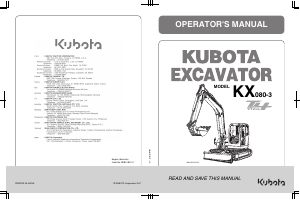 Bruksanvisning Kubota KX080-3S Grävmaskin