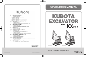 Manual Kubota KX040-4 Excavator