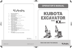 Manual Kubota KX033 Excavator