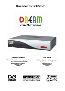 Manual Dreambox DM 500-S Digital Receiver
