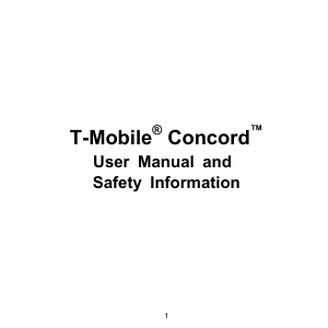 Bruksanvisning T-Mobile Concord Mobiltelefon