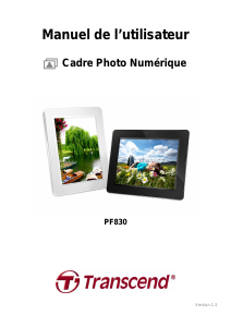 Mode d’emploi Transcend PF830 Cadre photo numérique
