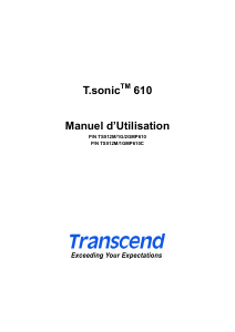 Mode d’emploi Transcend T.sonic 610 Lecteur Mp3