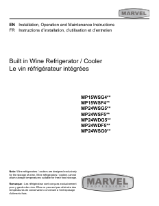Manual Marvel MP24WSG0 Wine Cabinet