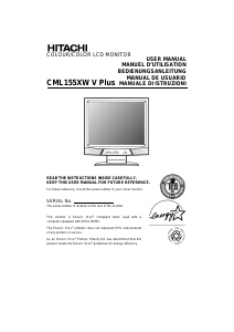 Mode d’emploi Hitachi CML155XW V Plus Moniteur LCD