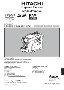 Mode d’emploi Hitachi DZ-BX31E (UK) Caméscope