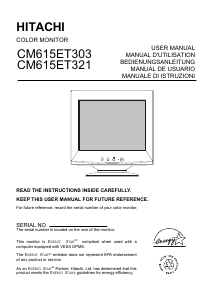 Bruksanvisning Hitachi CM615ET303 Skärm