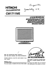 Mode d’emploi Hitachi CM1711ME Moniteur