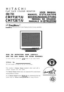 Bruksanvisning Hitachi CM771U Skärm