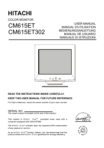 Mode d’emploi Hitachi CM615ET302 Moniteur