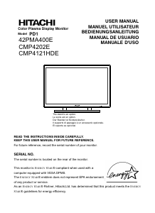 Mode d’emploi Hitachi CMP4202E Moniteur Plasma