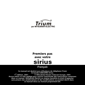 Mode d’emploi Trium Sirius Téléphone portable
