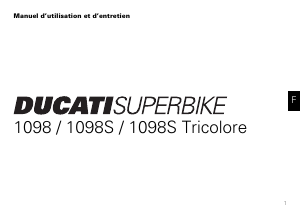 Mode d’emploi Ducati 1098S Superbike Tricolore (2007) Moto