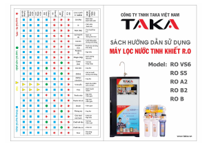 Hướng dẫn sử dụng Taka RO A2 Máy lọc nước