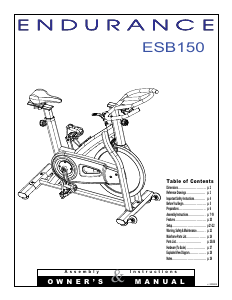 Manual Endurance ESB150 Exercise Bike