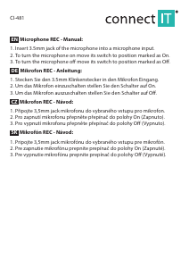 Návod Connect IT CI-481 Mikrofón