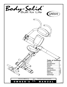 Manual Body-Solid GAB300 Multi-gym