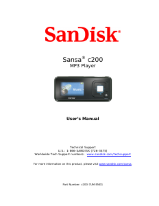 Bruksanvisning SanDisk Sansa C200 Mp3 spelare