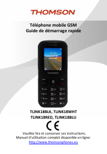 Mode d’emploi Thomson TLINK18BLK Téléphone portable