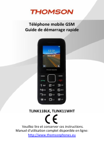 Mode d’emploi Thomson TLINK11BLK Téléphone portable